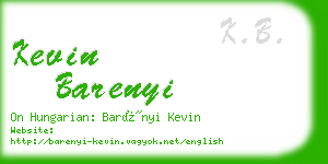 kevin barenyi business card